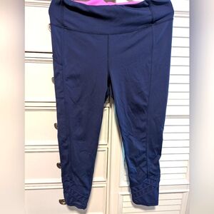 NWOT Womens Lilly Pulitzer Luxletic Solid Navy Blue Leggings w/side pocket XL